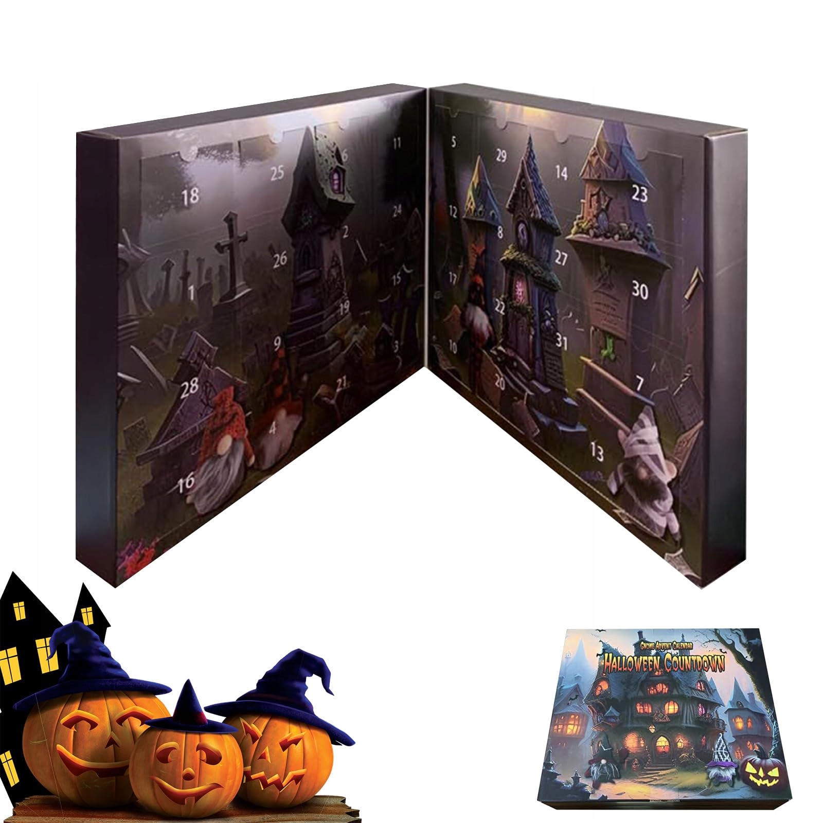 ADVENTNÝ KALENDÁR HALLOWEEN GNOME 2024 S 31 ZBERATEĽSKÝMI BÁBIKAMI